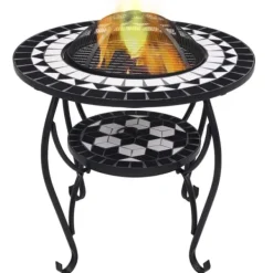 Terrassevarmere>Bålfad mosaik 68 cm keramik sort og hvid - Bålkurv - Bålkurve - Home & Living