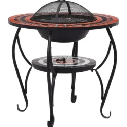 Bålfad mosaik 68 cm keramik terracottafarvet og hvid - Bålkurv - Bålkurve - Home & Living Best