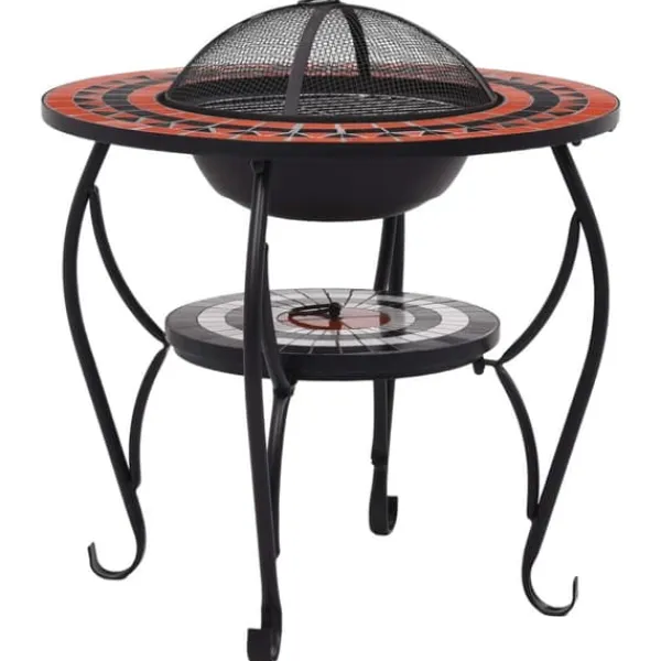 Bålfad mosaik 68 cm keramik terracottafarvet og hvid - Bålkurv - Bålkurve - Home & Living Best