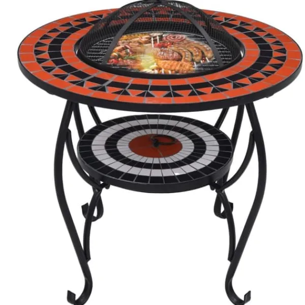 Bålfad mosaik 68 cm keramik terracottafarvet og hvid - Bålkurv - Bålkurve - Home & Living Best