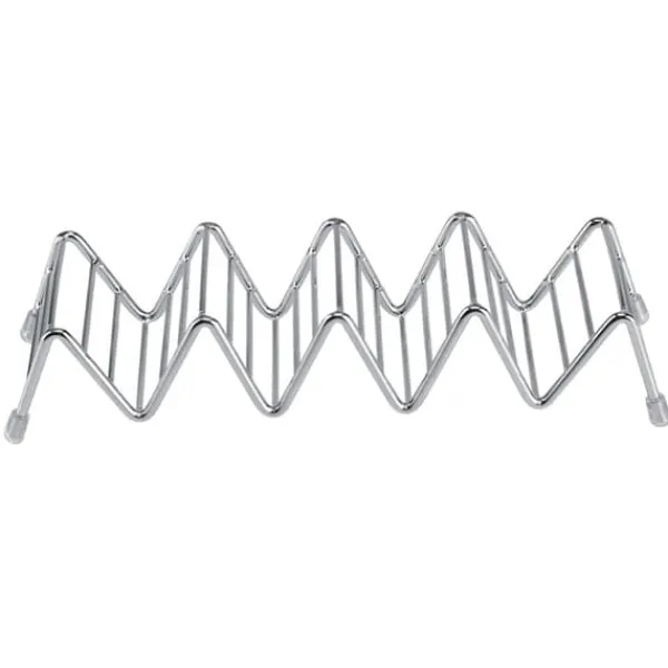 bølgeformet rustfrit stål mexicansk tacoholder display stativ skal rack 4-5 slots