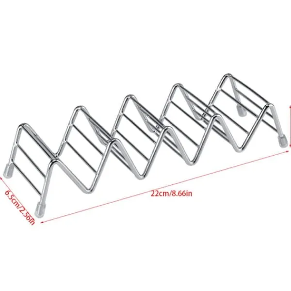 bølgeformet rustfrit stål mexicansk tacoholder display stativ skal rack 4-5 slots