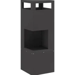 Bålsted i koldvalset stål - Udendørs ildkurv | Størrelse: 35 x 35 x 100 cm | Farve: Sort Hot