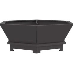 Terrassevarmere>Bålsted i koldvalset stål - Udendørs ildsted | Størrelse: 75 x 75 x 28 cm | Farve: Sort
