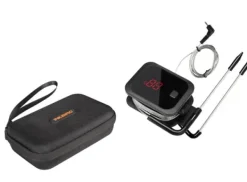 Køkkentermometre>Bluetooth BBQ-termometer, 2 prober, trådløs rækkevidde 100 meter,2x med en sag