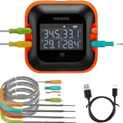 Bluetooth BBQ-termometer, stort HD-display, 4 prober,Som billede Hot