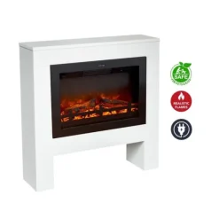Bolea el-komfur - Hvid MDF brændeovnsramme - 1500 Watt varme - fjernbetjening Best
