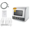 Opvaskemaskiner>Bordopvaskemaskine DWS-T05, bærbar mini, hvid, 220V 800W, med vandslange