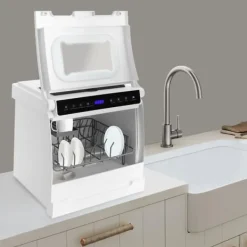 Bordopvaskemaskine, 1100W, 220V, 4-6 Personers Kapacitet, Touchscreen Betjening Online