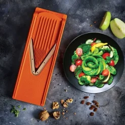 Borner Mandolin V3 Special | 7-delt sæt | 5 skæretykkelser | Velegnet som pommes frites udskærer | BPA fri og rustfri | orange Sale