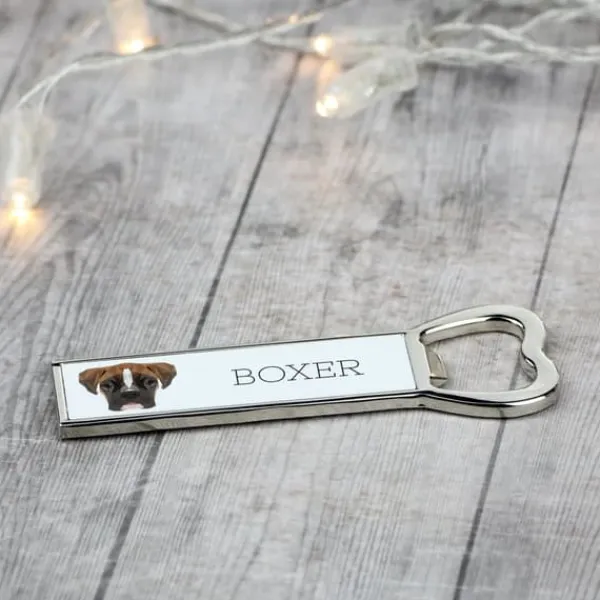 Cocktailshakers & Drinkudstyr>Boxer, Boxer III - flaskeåbner med foto og påskrift til Art-Dog øl