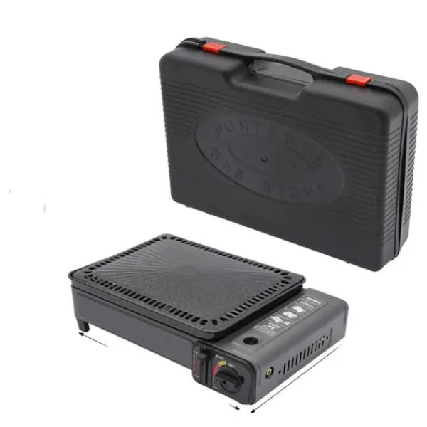 Portable Komfurer>Bærbar BBQ-grill, justerbar varme kontrol, kompakt design, høje sikkerhedsfunktioner,Sort
