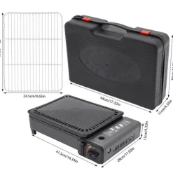 Portable Komfurer>Bærbar BBQ-grill, justerbar varme kontrol, kompakt design, høje sikkerhedsfunktioner,Sort
