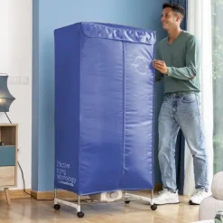 Bærbar elektrisk tørretumbler med 2 højder Dupledry Blue InnovaGoods 1200 W Online