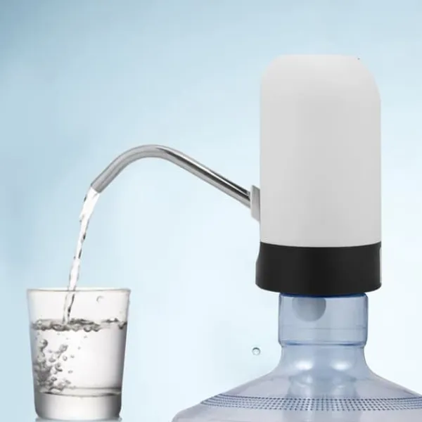 Vandkølere>Bærbar LED-lys Vandpumpe med USB Genopladelig Dispenser til Hjemmekontor (Hvid)