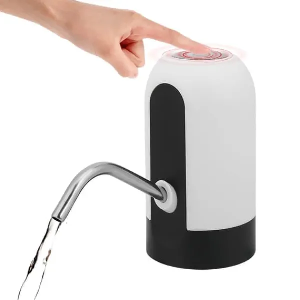 Vandkølere>Bærbar LED-lys Vandpumpe med USB Genopladelig Dispenser til Hjemmekontor (Hvid)