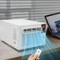 Bærbar Mini Aircondition - Luftkøler - Halvlederkøling - 5–8 m³ - 40–50 dB Støjsvag - EU‑stik - 41,5×28,3×20,5 cm - 1,2 m ledning - Hvid New