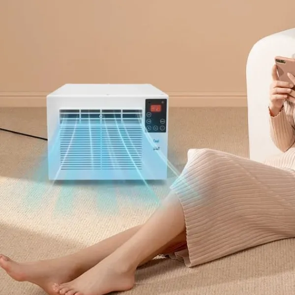 Bærbar Mini Aircondition - Luftkøler - Halvlederkøling - 5–8 m³ - 40–50 dB Støjsvag - EU‑stik - 41,5×28,3×20,5 cm - 1,2 m ledning - Hvid New