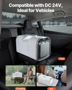 Bærbart klimaanlæg - Mobil aircondition - 4250 BTU Kølekapacitet - Temperatur 16–32 °C - 3 Hastigheder - 24-Timers Tidsur - AC/DC Kompatibel Discount