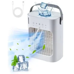 Bærbart Klimaanlæg 4-i-1, Fordampende Luftkøler, 700ml Vandtank, Høj Effektivitet, Lavt Energiforbrug Hot