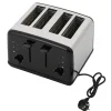 Brødristere, Raclettegrills Og Sandwichtoastere>Brødrister, 4 skiver kapacitet, justerbare ristningsindstillinger,sort