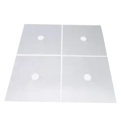 Brænderbeskyttelsessæt til komfur - Non-stick beskyttelsesmåtter til gaskomfur - 4 dele, sølv, 27x27 cm Online