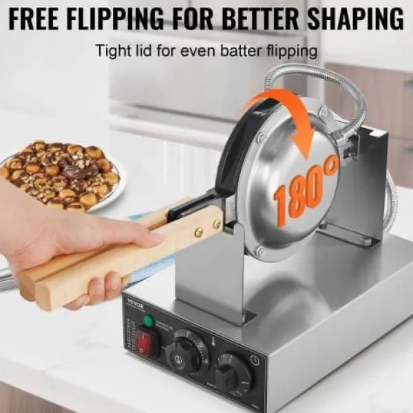 Vaffeljern>Bubble Waffle Maker, 593x220x268 mm, Sølv, Rustfrit Stål