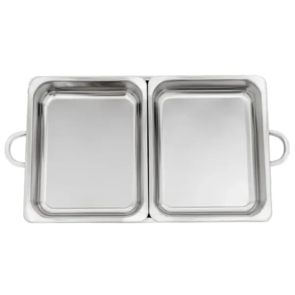 Buffet Chafing Dish Sæt, Varmefad med spritbrænder, 4-delt sæt inkl. tang og skeer New