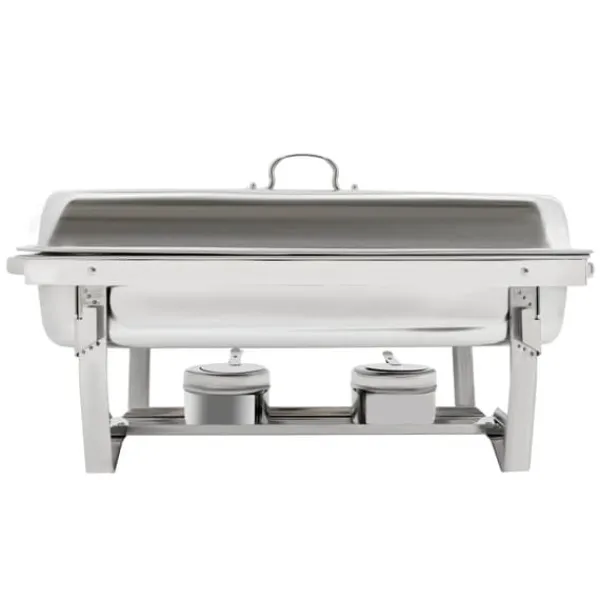 Buffet Chafing Dish Sæt, Varmefad med spritbrænder, 4-delt sæt inkl. tang og skeer New