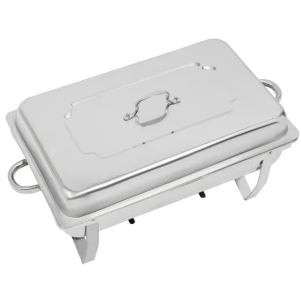 Buffet Chafing Dish Sæt, Varmefad med spritbrænder, 4-delt sæt inkl. tang og skeer New