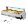 Madopvarmere>Buffetvarmer - Elektrisk Bain Marie Vandbad - 1500 W - Rustfrit Stål - Glaslåg - 6 x GN 1/2 Bakker - Til Catering
