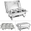 Buffetvarmer, chafing dish med 3 rum, kapacitet over 5 L, 410 rustfrit stål, bærbar til fest Sale