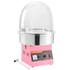 Candyfloss- og sukkerspindmaskine - Professionel - Elektrisk 1000 W - Med låg - Skål i rustfrit stål - Sukkerske inkl. - Lyserød Discount