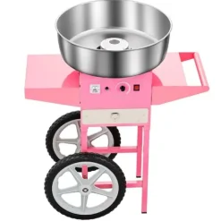 Candyflossmaskine med Vogn, Sukkerstivelsesmaskine 1000W, Professionel, Fest Klar Hot