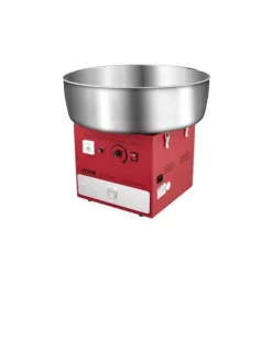 Candyflossmaskine, rustfrit stål skål, 1000W ydeevne,Rød