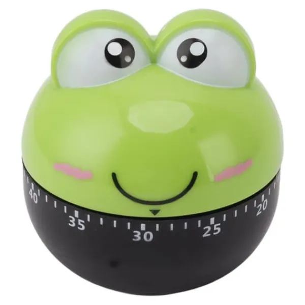 Æggeure>Cartoon Machinery Timer Høj nøjagtighed justerbar 60 minutters mekanisk køkkenmadlavningstimer til køkkenstudie grøn