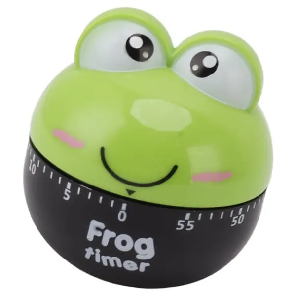 Æggeure>Cartoon Machinery Timer Høj nøjagtighed justerbar 60 minutters mekanisk køkkenmadlavningstimer til køkkenstudie grøn