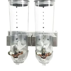 Beholdere Til Madopbevaring>Cereal Dispenser, Vægmonteret Design, Dobbelt Beholder,Klar