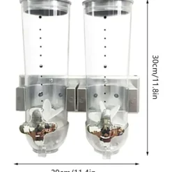 Beholdere Til Madopbevaring>Cereal Dispenser, Vægmonteret Design, Dobbelt Beholder,Klar