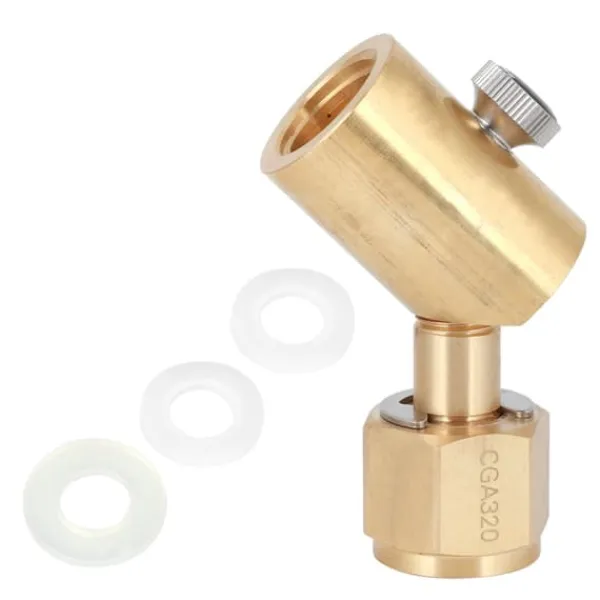 Sodavandsmaskiner>CGA320 Albue CO2 Sodavandspåfyldningsadapter med udløserventil til SodaStream / Soda Club