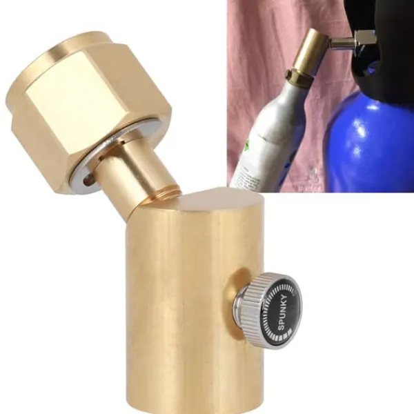 Sodavandsmaskiner>CGA320 Albue CO2 Sodavandspåfyldningsadapter med udløserventil til SodaStream / Soda Club