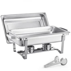 Madopvarmere>Chafing Dish Buffet Sæt, 8 Qt 6-pak, Rustfrit Stål, Sølv