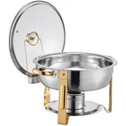 Chafing Dish Buffet Sæt, 5 Qt 4-pak Rustfrit Stål, Guld Outlet
