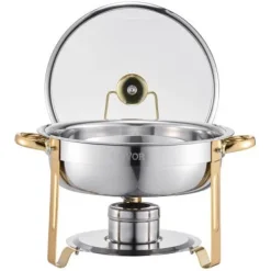 Chafing Dish Buffet Sæt, 5 Qt 4-pak Rustfrit Stål, Guld Outlet