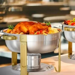 Chafing Dish Buffet Sæt, 5 Qt 4-pak Rustfrit Stål, Guld Outlet