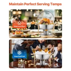Chafing Dish Buffet Sæt, 5 Qt 4-pak Rustfrit Stål, Guld Outlet