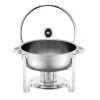 Madopvarmere>Chafing Dish Buffet Sæt, 4 stk 5 Qt rustfrit stål, sølv, catering varmer