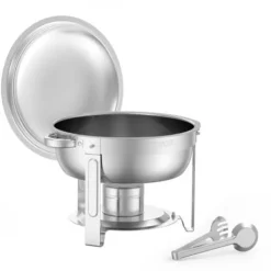 Madopvarmere>Chafing Dish Buffet Sæt, 4 stk, 5 qt, Rustfrit Stål, Sølv, Catering Varmer