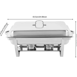 Madopvarmere>Chafing Dish Buffet Sæt, Elegant Design, Holdbart Rustfrit Stål,3 Gitter