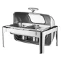 Madopvarmere>Chafing Dish, Holdbart Rustfrit Stål, Rulletop Design,Sølvfarvet